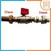 Vanne à bille 15 x 16 mm Adaptateur cuivre PEX 16 rouge Voir les images du produit 6