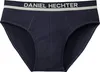 A pair of navy blue men's briefs with a grey waistband featuring the brand name. Produktbild-Vorschau