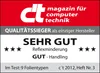 A seal of quality from a German computer magazine, indicating a product received a 'SEHR GUT' (very good) rating. Produktbild-Vorschau