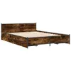vidaXL Bettgestell mit Schubladen Räuchereiche 135x190cm Produktbild-Vorschau 3