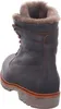 A rear view of a brown leather boot with a shearling lining. Anteprima dell’immagine prodotto