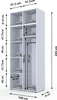 Kleiderschrank OLEK 100 cm mit Aufsatz, 4 Türen, Produktbild-Vorschau 2