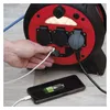 Počasí odolný prodluž. kabel na bubnu 20 m / 3 zásuvky / modrý / PVC / 230 V / 1,5 mm2 Náhľad obrázku produktu