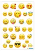 A collection of various emoji stickers arranged in rows on a white background. Podgląd zdjęcia produktu