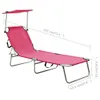 vidaXL Chaise longue pliante avec toit solaire Rose Voir les images du produit 7