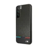 A black smartphone case with a carbon fiber texture and BMW M stripes. Anteprima dell’immagine prodotto