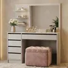 BEAUTYSOFA | Schminktisch MALTA Beige 120 cm mit Spiegel Produktbild-Vorschau 2