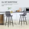 Zestaw 2 stołków barowych HOMCOM, stołki bistro, stołki Podgląd zdjęcia produktu 4