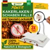 Marketing image for a cockroach trap, showing the product, its features, and benefits. Produktbild-Vorschau