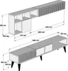 A technical drawing with dimensions of two furniture pieces, likely a TV stand and a wall unit. Náhľad obrázku produktu