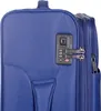 A close-up of a blue suitcase with a TSA-approved combination lock. Produktbild-Vorschau
