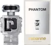 A bottle of Paco Rabanne Phantom Eau de Toilette for men and its packaging. Voir les images du produit