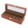 6 hodinek Dřevěné hodinky Watch Box Watch Case Vitrína Náhled obrázku produktu 1