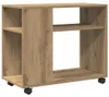 vidaXL Bočný stolík s kolieskami Artisan dub 70x35x60cm Náhľad obrázku produktu 1