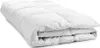 A folded white duvet or comforter is shown against a white background.