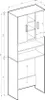 Vicco Waschmaschinenschrank Luis, 190 x 64 cm, Weiß Produktbild-Vorschau 3