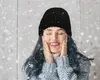 Schwarze Wintermütze aus Rippenstrick für Damen Produktbild-Vorschau 3