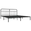 The Living Store Bettgestell mit Kopfteil Metall Schwarz Produktbild-Vorschau 4