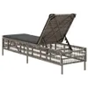 vidaXL Sonnenliege mit Auflage Grau Poly Rattan Produktbild-Vorschau 6