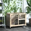 PawHut Cage à lapin clapier sur roulettes petit enclos Voir les images du produit 2