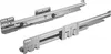 Two metal drawer slides are shown against a white background. Produktbild-Vorschau