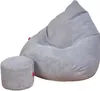 Vankúš na sedenie + podnožka sivá Zamatový kabát Loft Náhľad obrázku produktu 3
