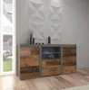 A modern living room with a sideboard against a textured wall, next to a window. Produktbild-Vorschau