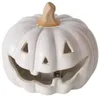LED Kürbislaterne Porzellan weiß dekorativ für Halloween Produktbild-Vorschau 1