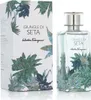 A perfume bottle and its box, both decorated with tropical foliage. Produktbild-Vorschau