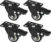 Four black caster wheels with brakes are arranged in a grid on a white background. Anteprima dell’immagine prodotto
