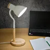 LUMILED Schreibtischlampe E27 Fassung 13W Weiß Holzdetails Produktbild-Vorschau 3