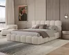 Makavo Polsterbett Teddy 160x200 Beige Bouclé Stoffbett mit Produktbild-Vorschau 1