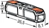 A technical drawing of an electrical connector with dimensions indicated. Anteprima dell’immagine prodotto