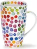 A white mug with colorful polka dots. Produktbild-Vorschau