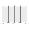 Four white fabric room dividers are shown standing upright on a white background. Voir les images du produit