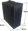 A black fabric bag is shown with dimensions indicated. Náhled obrázku produktu