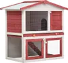 vidaXL Clapier à lapins 3 portes Rouge Bois Voir les images du produit 8