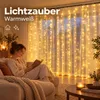 3x3 meter lichtgordijn, binnen, warm wit, 300 LED's. Productafbeelding-voorbeeld 2