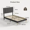 Letto imbottito BEALIFE 120x200 cm con testiera regolabile Anteprima dell’immagine prodotto 2