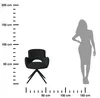HowHomely THEO Chair Black Fabric - moderný dizajn, Náhľad obrázku produktu 3