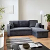 sweeek - 3-Sitzer Ecksofa mit Samtbezug und Schlaffunktion Produktbild-Vorschau 4