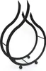 A black metal firewood rack with a flame-like design. Produktbild-Vorschau