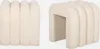 Two views of a beige upholstered stool. Produktbild-Vorschau