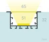 Aluminiumprofil Einbau XL für LED Streifen bis 40 mm Weiß 2 Produktbild-Vorschau 5