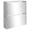 Schuhschrank mit Spiegel 2 Fächer Betongrau 63x17x67 cm Produktbild-Vorschau 4