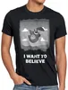 style3 Want to believe Anime Herren T-Shirt anime cosplay Produktbild-Vorschau 1