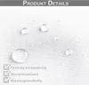 Close-up of a white fabric surface with water droplets, indicating water resistance. Text overlays list product features. Náhled obrázku produktu