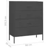 vidaXL Komoda z szufladami antracytowa 80x35x101,5 cm Podgląd zdjęcia produktu 11