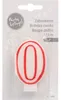 Zahlenkerze 7,3 cm weiss "0" mit rotem Rand Produktbild-Vorschau 5