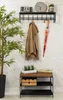 Wandregal mit Hakenleiste 21x80x23 cm Metall schwarz Loft Produktbild-Vorschau 2